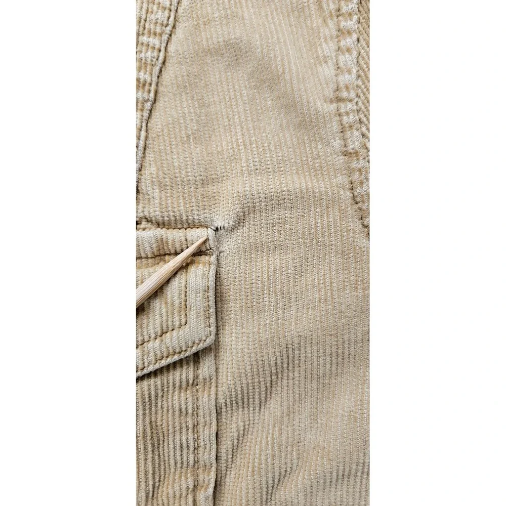 Old Navy Womens Tan Corduroy Button Front Utility Jacket Khaki Size L Cotton